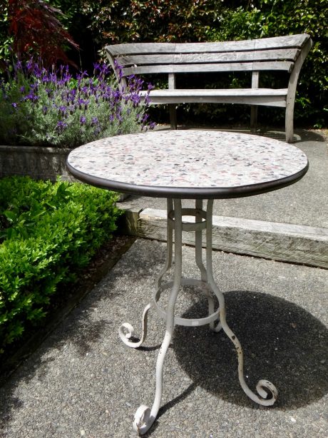 Outdoor garden table with terrasso marble top c.1940
