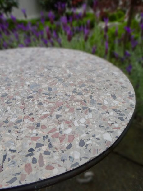 Outdoor garden table with terrasso marble top c.1940