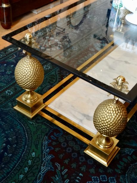 Maison Charles French Coffee Table with Pineapple Motifs c.1970