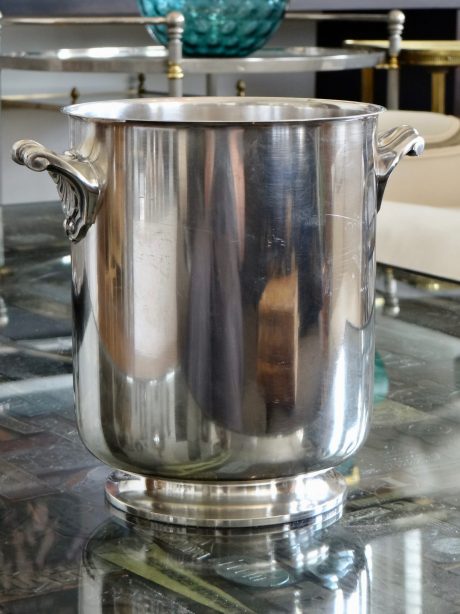 Christofle champagne ice bucket with shell handles