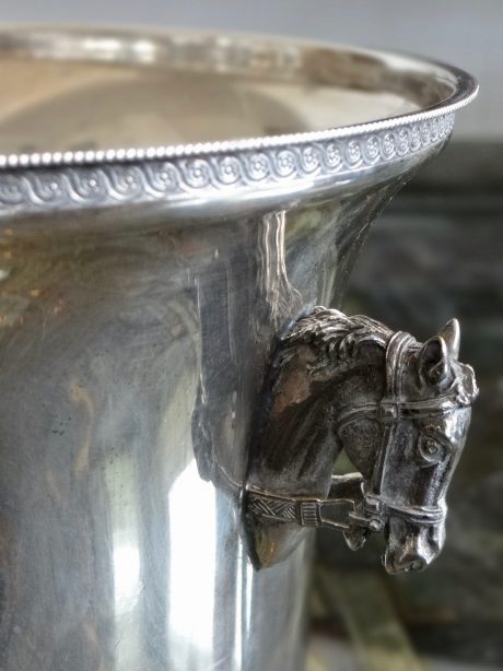 Louis Roederer champagne bucket with horse head handles