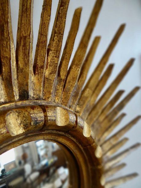 Gilt wood sunburst mirror c.1950