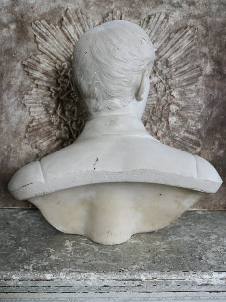 19th Century English Carrara signed marble bust