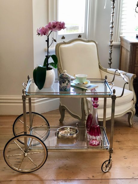 Large Silver Plated Drinks Trolley c.1960