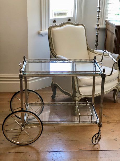 Large Silver Plated Drinks Trolley c.1960
