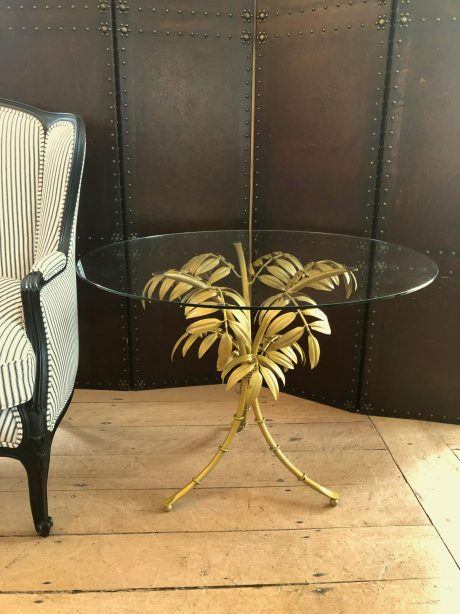 Belgian Hollywood Regency gilt bamboo side table