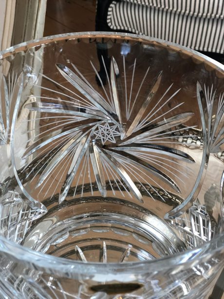 Mid century etched Crystal Wine Bucket
