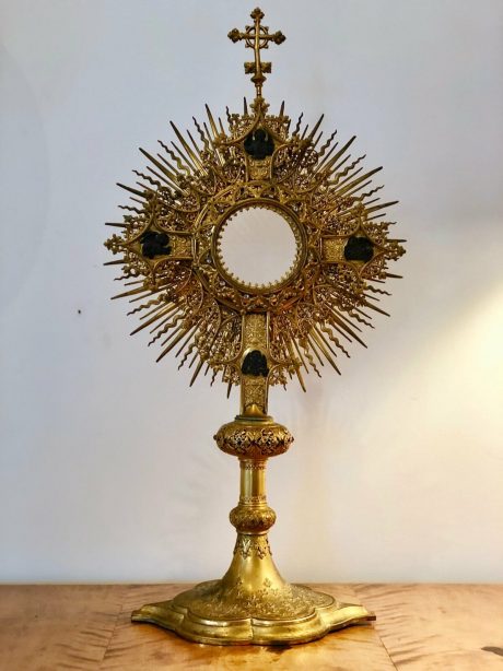 Antique gothic style monstrance c.1870