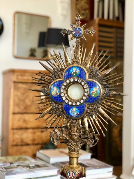 Late nineteenth century French silver gilt Radiate-monstrance