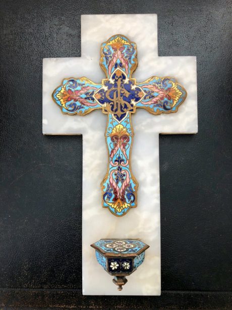 Onyx and Champleve Enamel Baptismal Crucifix