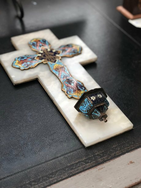 Onyx and Champleve Enamel Baptismal Crucifix