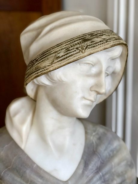 Art deco alabaster bust of a young woman