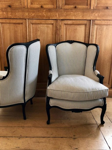 A Pair of mid-century Louis XV style bergeres