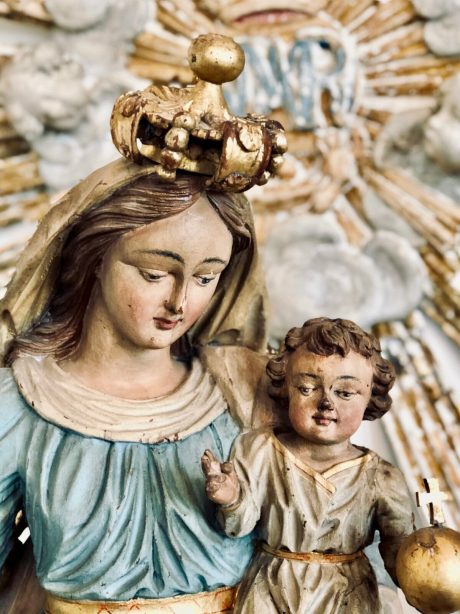 Antique statue of the Madonna and child c.1870-1900