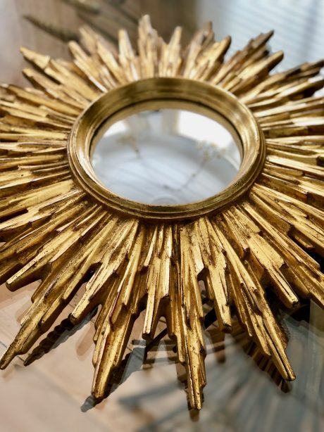 Louis XVI style French giltwood sunburst mirror c.1950