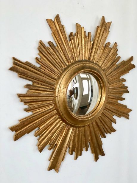 1950's Sunburst giltwood convex Mirror