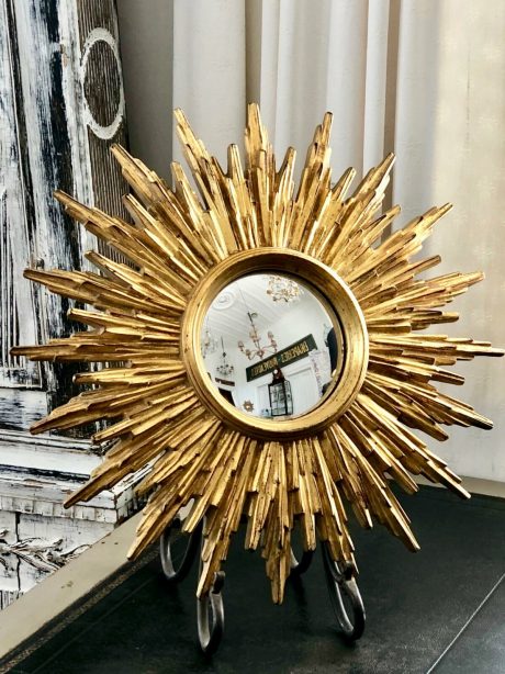 Louis XVI style French giltwood sunburst mirror c.1950