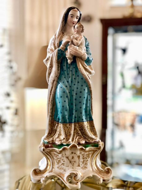 Old Brussels porcelain Madonna and child c.1850