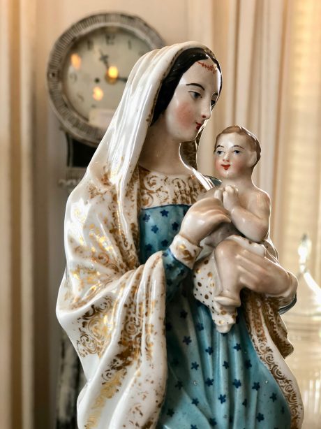 Old Brussels porcelain Madonna and child c.1850