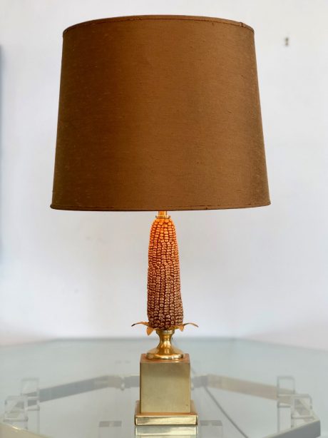 1970's French Hollywood Regency corn lamp
