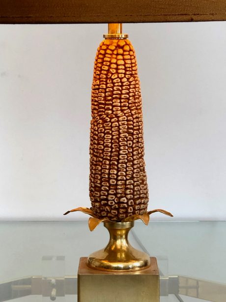 1970's French Hollywood Regency corn lamp