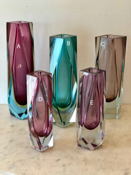 Murano Sommerso art glass vases c.1960