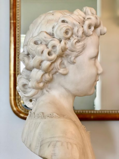 Antique Italian alabaster bust by A.Pizzi