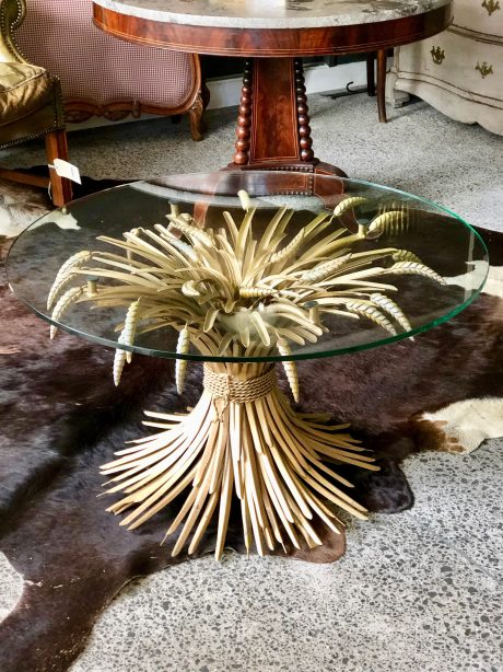 Hollywood Regency Coco Chanel wheatsheaf coffee table