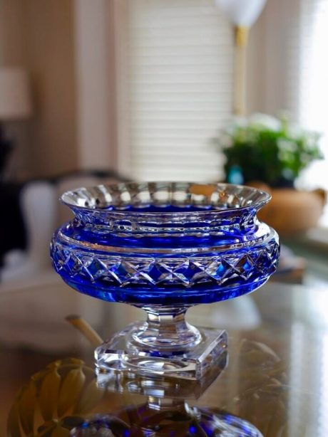 Large VSL Cobalt Blue bowl on pedestal base