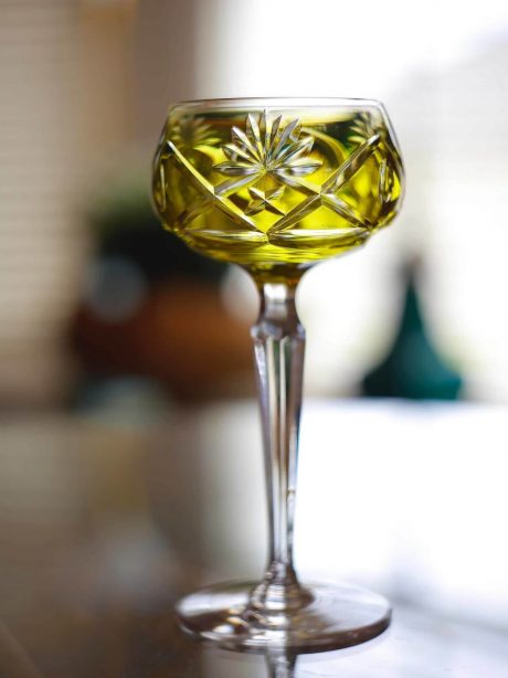 Set of six VSL crystal wine glasses