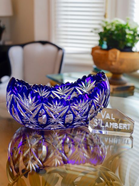 VSL cobalt blue crystal centrepiece