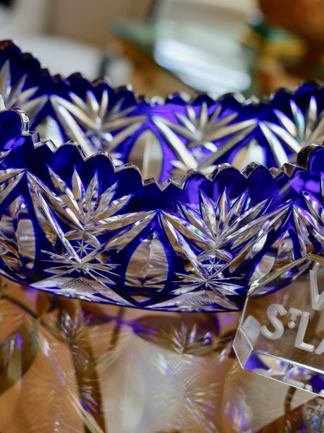 VSL cobalt blue crystal centrepiece