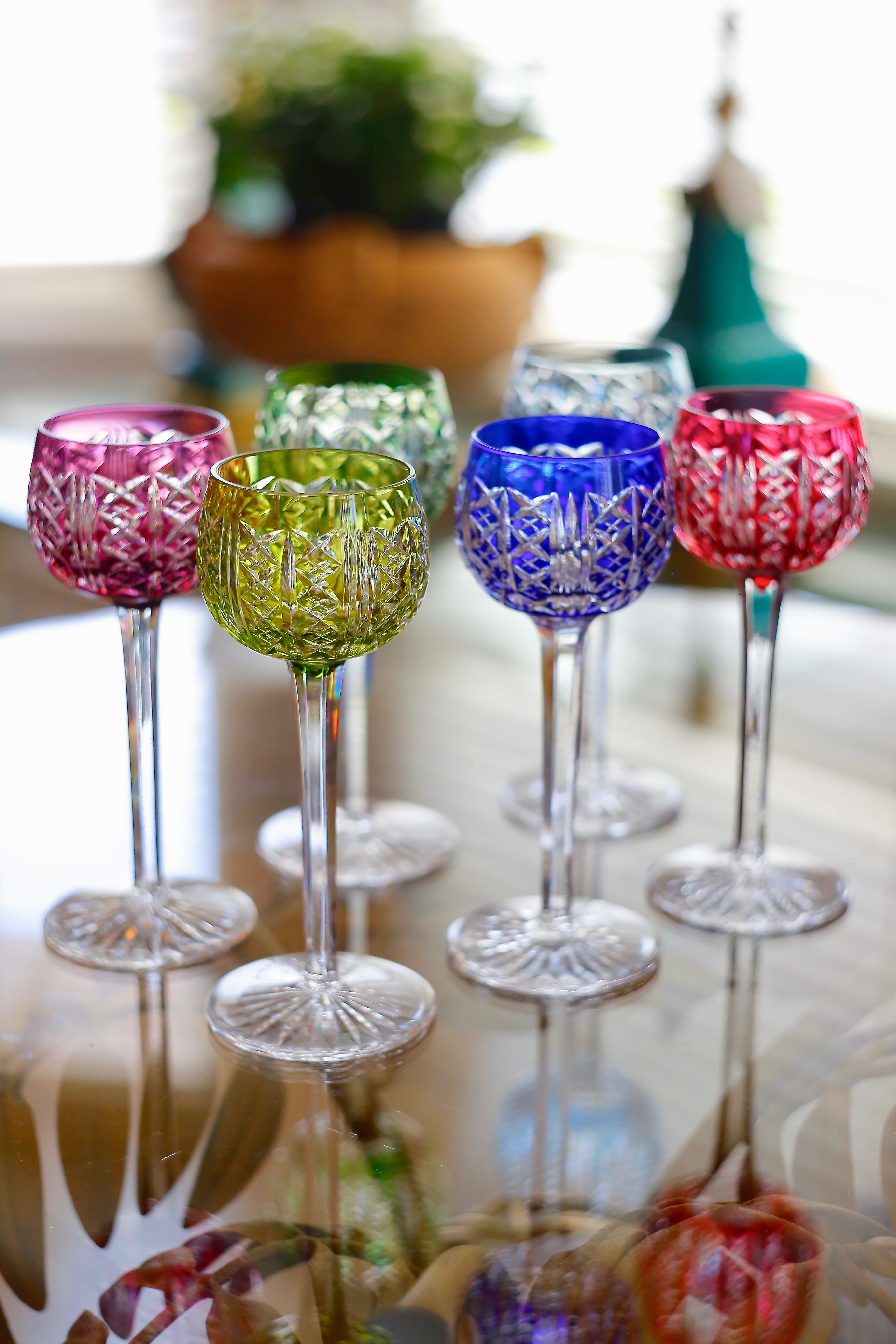 Saint Louis &#39;Riesling&#39; crystal wine glasses - European Antiques