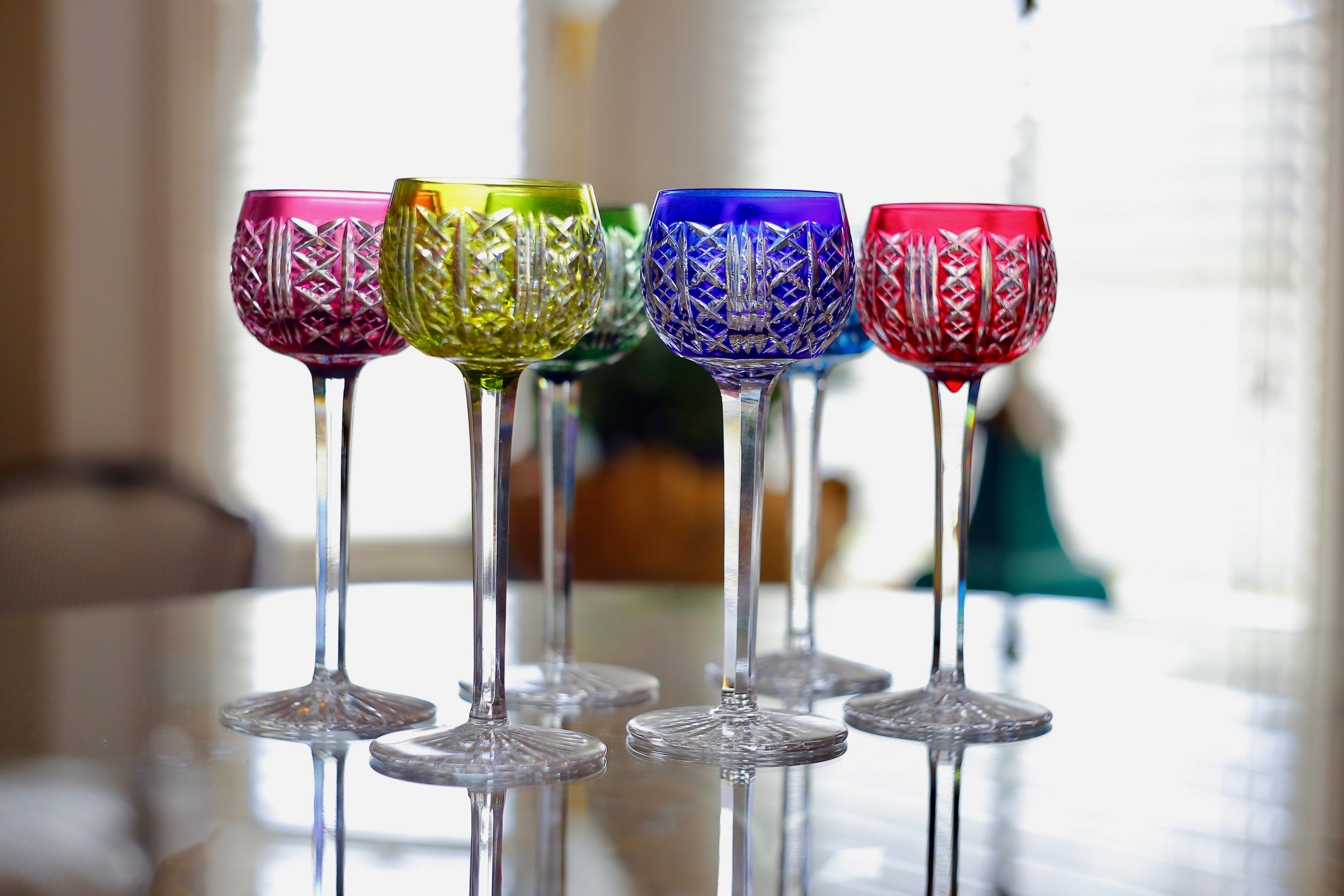 Saint Louis &#39;Riesling&#39; crystal wine glasses - European Antiques