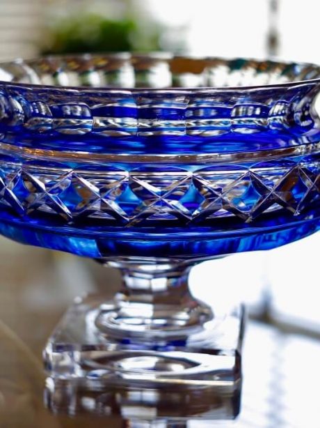 Large VSL Cobalt Blue bowl on pedestal base