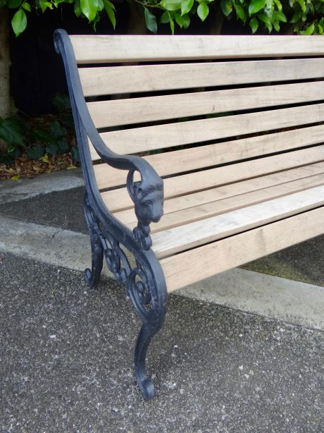 Garden Bench with lion head detailing