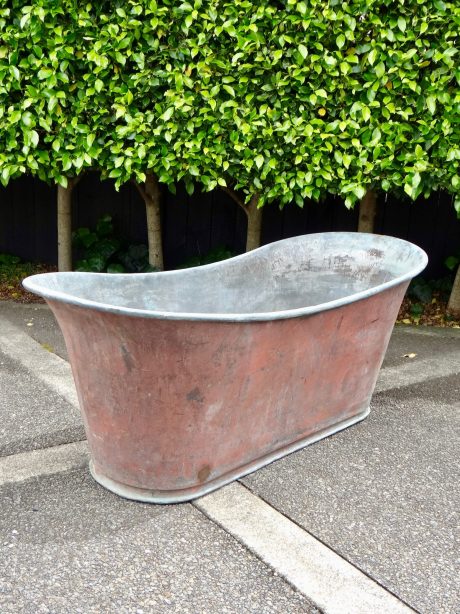 Antique French Copper and Zinc Bath