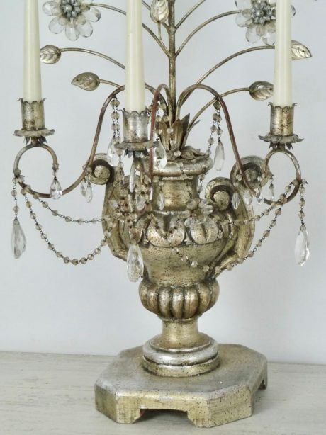 A pair of Italian silver gilt candelabra c.1940