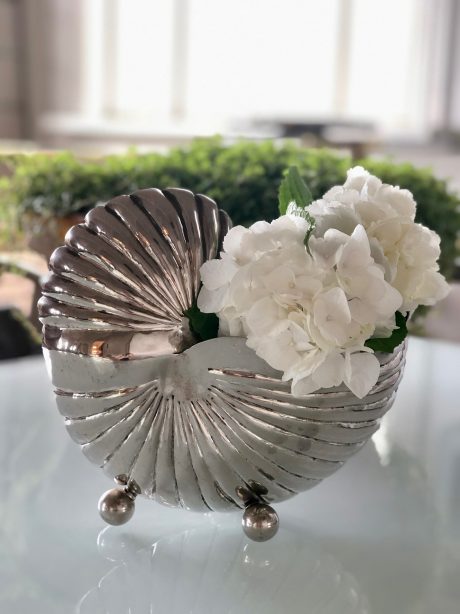 Vintage silver plated Nautilus shell