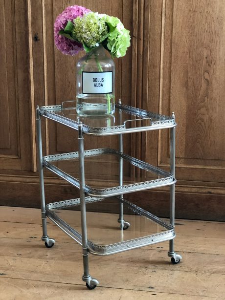 Vintage three tier silver-plated trolley
