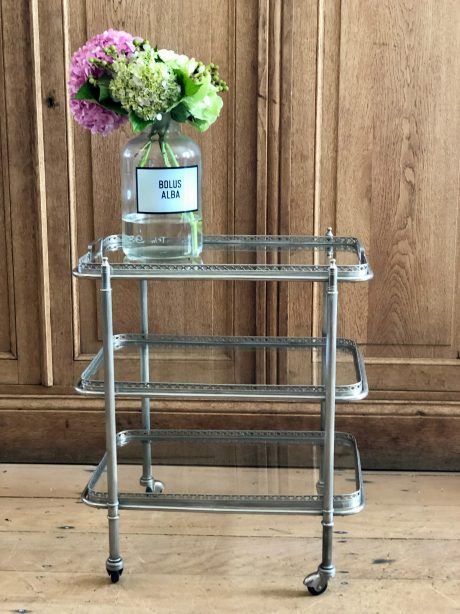 Vintage three tier silver-plated trolley