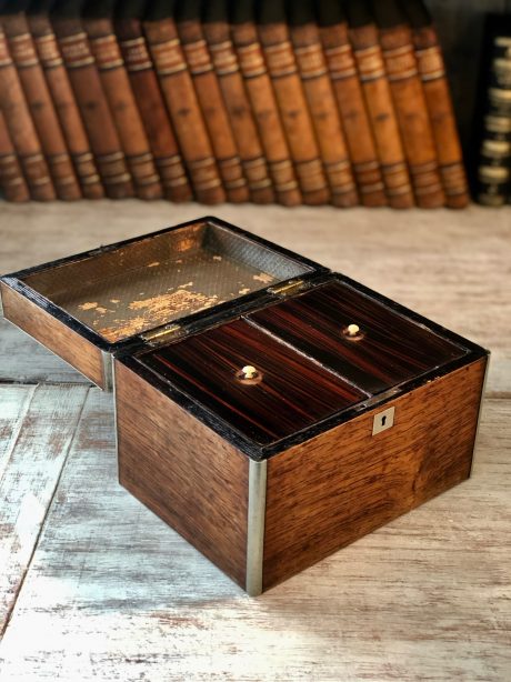 Antique Victorian Inlaid Tea Caddy