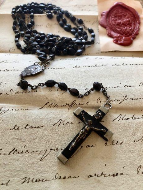 Vintage Catholic Rosary Beads crucifix, Lourdes France