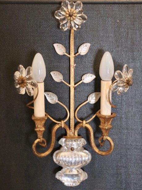 Gilded metal Maison Bagues wall sconce