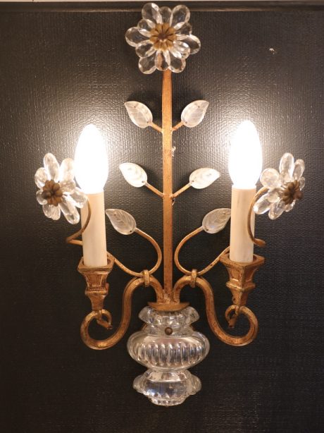 Gilded metal Maison Bagues wall sconce