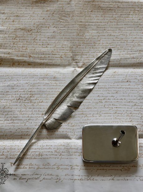 Rare vintage Tiffany & Co silver feather pen