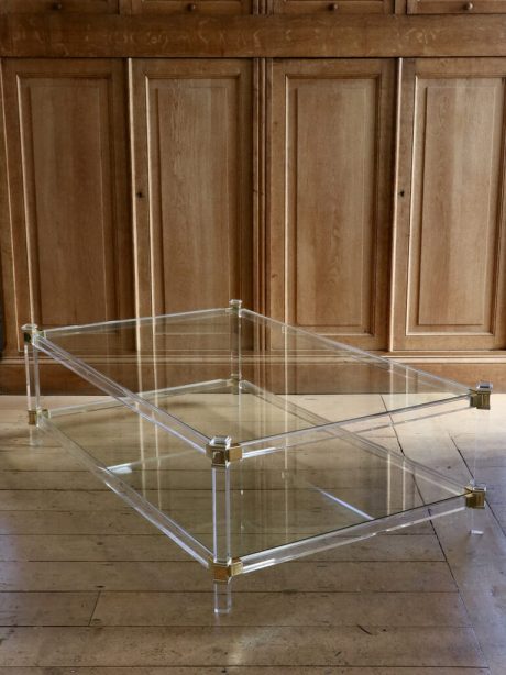 Mid-century lucite and brass coffee table c.1970's