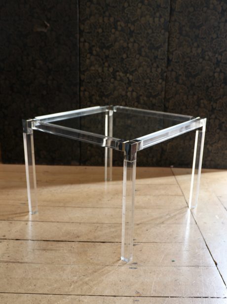 A Lucite chrome and brass side table c.1970