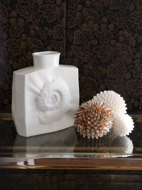German Ammonite vase in white bisque porcelain c.1970