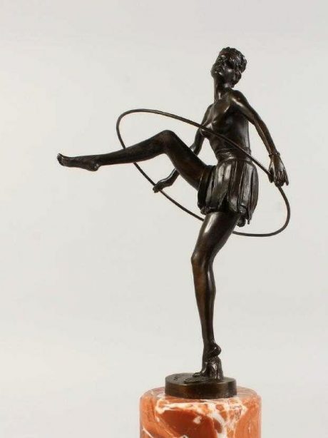 Art Deco style Bronze Hoop Dancer